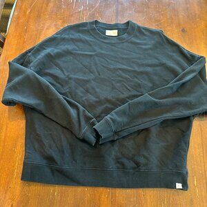 TKEES Black Crewneck Sweatshirt Minimalist Pullover Made in Canada Size 1